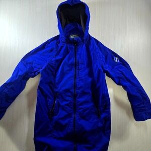 Lauren Ralph Lauren‎ Windbreaker Jacket Women's Small Blue Lined Hooded Full Zip